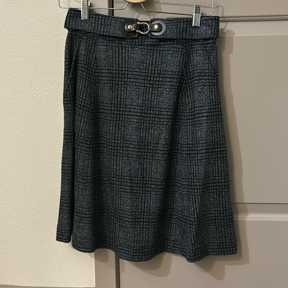 Banana Republic Wool A-line Skirt Horse bit Belt